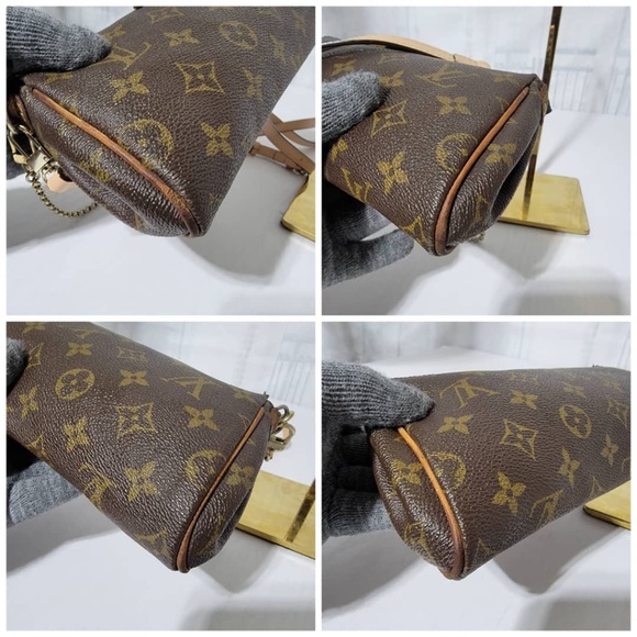 Authentic Louis Vuitton Monogram Canvas Eva Pochette Bag Brown - Picture 11 of 14